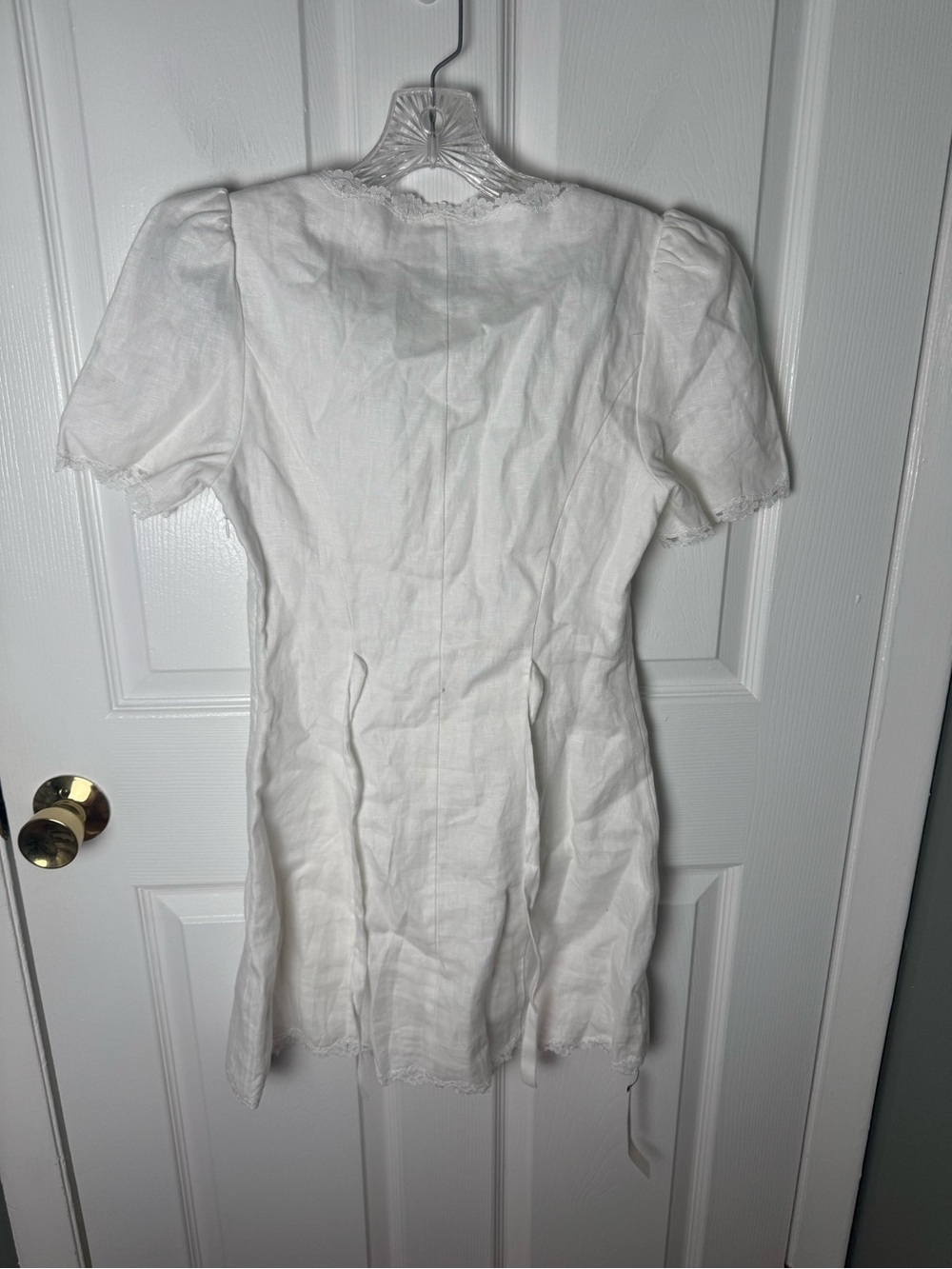 Reformation Anabella Linen Mini Dress in White 2 - Picture 5 of 10